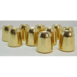 10 POLISHED BRASS 7/8" SMOOTH CANDLE FOLLOWERS - BURNERS - TOPPERS CANDELABRA