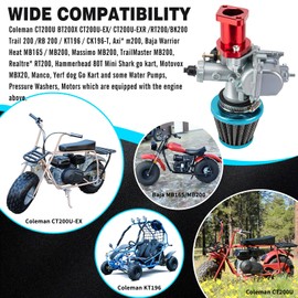 VM22 Carburetor Kit,VM22 Carburetor predator 212,VM22 26mm Carburetor Throttle Assembly Main Jets Kit for Predator 212cc, 224cc,196cc Non-Hemi,Coleman CT200U,BT200X Mini Bike,KT196 Go Kart