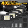 LY8 4 Pods White Rock Lights 24 LEDs Chips Waterproof