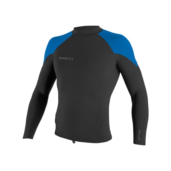 O'Neill Wetsuits Youth Reactor-2 2mm Long Sleeve Top ,Black/Ocean ,10
