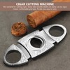 GALAMAX Cigar Cutter, Silver Grain Damascus Stainless Steels Cigar Cutter