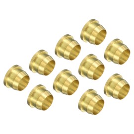 PATIKIL 6mm Tube OD Brass Compression Sleeves Ferrules 10 Pack Brass Compression Fitting Assortment Kit