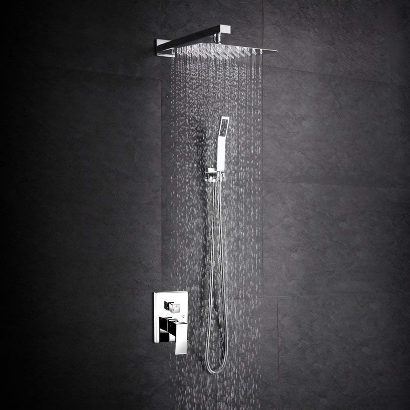 NearMoon Rain Shower Head, High Flow Stainless Steel Square Rainfall