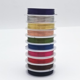 INSPIRELLE 10 Packs Copper Wire 22 Gauge Mixed Colors Craft Jewelry Beading Wire for Beginner Practice 0.6mm