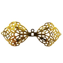 60mm Miniature Gold Metal Filigree Angel Fairy Wings (Pack of 20)
