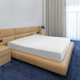 Home Still 100% Waterproof Mattress Protector | Cotton Terry Towel Breathable Top + Waterproof Bottom | Antibacterial Mattress Topper for Comfortable & Safe Sleep | King Size 160x200x30cm