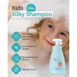 GOONGBE Kids' Silky Shampoo - Korean Kids Hair Softening Shampoo - Shiny and Glossy Hair for Weak, Frizzy and Tangle Prone Hair - Low pH & Silicone-Free Formula - Allergen Free Scent, 10.1 fl.oz.