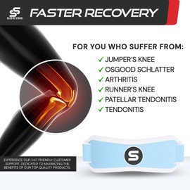 Sleeve Stars Patellar Tendon Support Strap Osgood Schlatter Knee Brace for Youth, Knee Brace for Women & Men, Swedish Brand Knee Strap Patella Tendon Support, Patella Band w/ 3 Lengths (Pair/Light Blue) | SS SLEEVE STARS