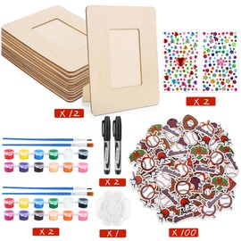 Fovths Fovths 12 Pieces Baseball Wooden Picture Frame Senior Night Decoration Fits 4 x 6 Inch Photo with Pens Stickers Paints Brushes Thanks Coach Gifts Tabletop Baseball Gifts for Team, Athletes