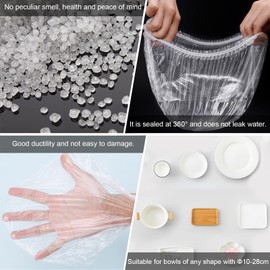 Gtwinsone Pack of 200 Food Storage Bags, Elastic Covers for Food, Reusable, Waterproof, Disposable Shower Cap, Sealing Bags, Food Cover