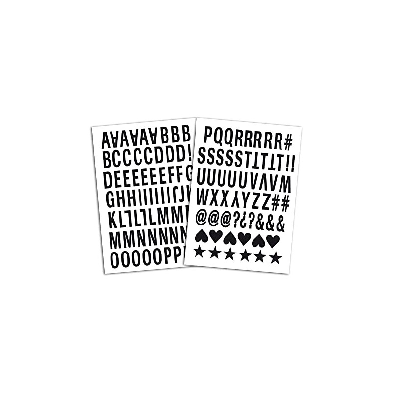 Toga Sheets of Iron-On Letters, Fabric, Noir - Majuscule Bâton,