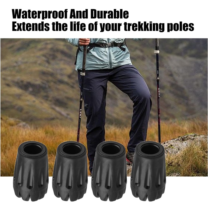 6Pcs Trekking Rubber Pad, Trekking Pole Tips, Replacement Rubber Feet