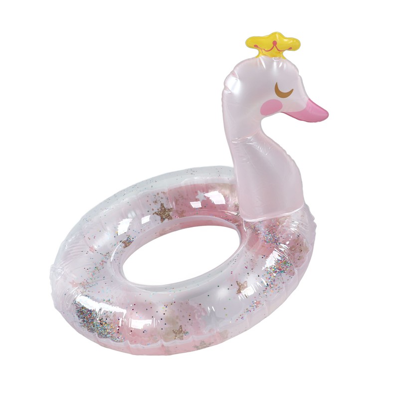 Inflatable Swimming Ring with Sequins Thickened PVC Kids Pool Float