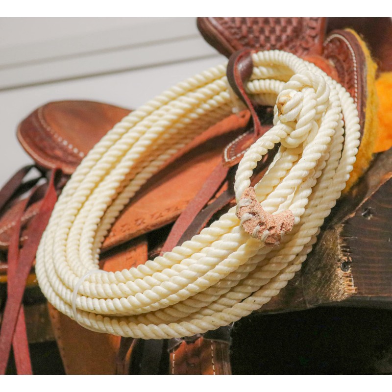 M-Royal Saddles 30 FT White Western Adult Lasso Rope Rodeo