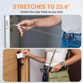 FIGCY 2 Pack Retractable Key-chain with 23.6-Inch Steel Cable and 10oz Load Capacity, Heavy Duty Lanyard Retractable Design for ID Card Holder, Magnetic Auto Recoil Key Chain Retractable