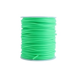 KONMAY - Cuerda de peluquero de 27 yardas de 3 mm para tejer, 1 rollo de cuerda de goma hueca de tubo verde neón con agujero de 1,5 mm para sujetar puntadas, hacer joyas y manualidades