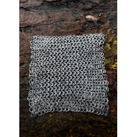 FRW Chain 20 x 20 CM with Riveted Flachringen Keilnieten ID8mm, untreated of ULFBERTH for chainmail or Kettenhaube