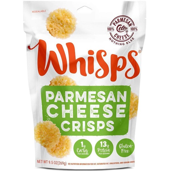 Whisps Parmesan Cheese Crisps | Keto Snack, Gluten Free, Sugar Free, Low Carb, High Protein | 9.5 ounce
