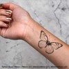 4 x 'Open Winged Butterfly' Temporary Tattoos - Water Resistant,