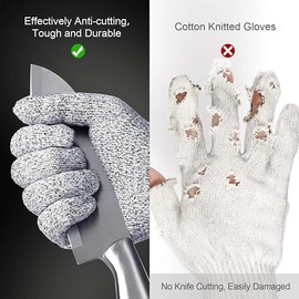 2 Pairs Cut Resistant Work Gloves Small, Level 5 Protection Cut Proof Gloves, Anti-slip Coated Cutting Gloves for Kitchen Wood Carving Gardening