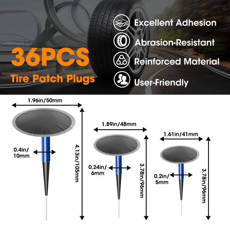 Airsnigi 36Pcs Tire Repair Patch Tool Kit