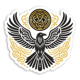 2 x 10cm Raven of Odin Vinyl Stickers - Norse Celtic Bird Crow Sticker #70832