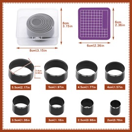 8 Pcs Leather Circle Cutter Tool Set, Leather Punch Tool, High Carbon Steel Round Craft Punching Tools for DIY Craft, Punching Die Set, 8 Sizes 20 25 30 35 40 45 50 55mm