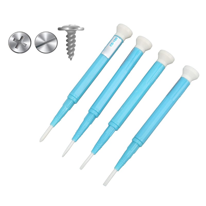 Uadme Ceramic Cross Screw Driver, 4pcs Slotted Screwdriver Set Adjust