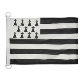 Brittany NAUTICAL Flag 18'' x 12'' - French region of Bretagne flags 30 x 45 cm - Banner 12x18 in for boat - Drapeau Bretagne AZ FLAG