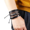 Braided Leather Bracelet for Men Women Cuff Wrap Bracelet Adjustable