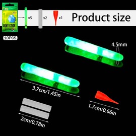MisFun Pack of 50 Glow Sticks Fishing, 4.5 x 37 mm Glow Sticks for Fishing Rod, Fishing Glow Sticks, Night Fishing, Fluorescent, Light Float Fishing Accessories for Night Fishing, Night Light, Glow