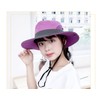 Kids Girls Ponytail Sun Hat Outdoor UV-Protection Foldable Mesh Wide-Brim