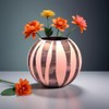 Handpainted Glass Vase for Flowers | Painted Glass Round Bubble