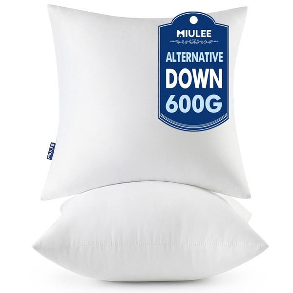 MIULEE Throw Pillows Inserts, Pack of 2 20x20 Inch 100%