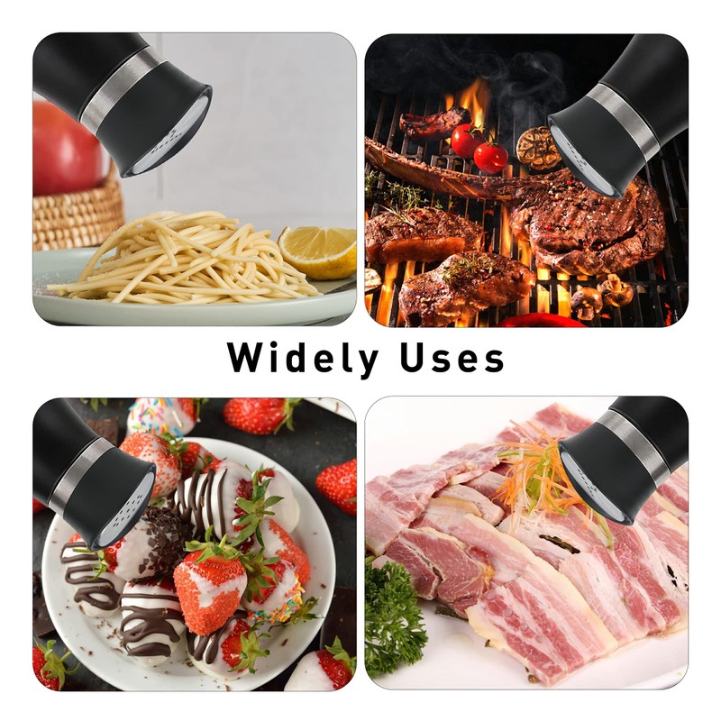 Lonffery Salt and Pepper Shakers, Stainless Steel and Glass Bottle,