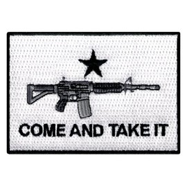 Come Take It Rifle Flag Embroidered Patch Iron-On 2nd Amendment Gun Symbol