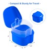 JMU Denture Case, Denture Cup for Soaking Dentures with Strainer