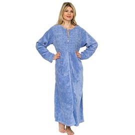 Bath & Robes Women's Cotton Chenille Robe Full Length (2X, Sky Blue)