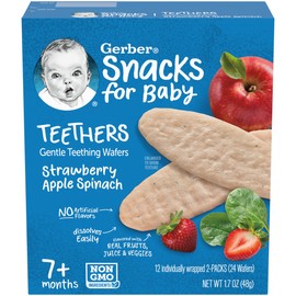 Gerber,Teething Wafers, Strawberry Apple Spinach, 1.7 oz