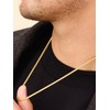 FaithHeart Black Thin Spiga Chain Necklace for Male 316L Stainless