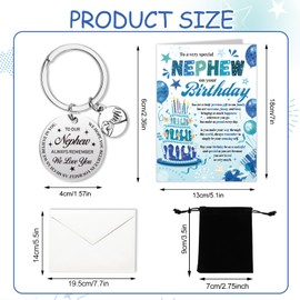 HOWAF Nephew Birthday Gifts for Nephew Gifts from Aunt Uncle, Birthday Card Greeting Card with Envelope for Happy birthday gifts Present for Him