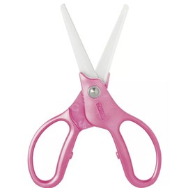 Kyocera Ceramic Scissors, Overall length 7.2" with 2.7" Long Blades, Pink Handle With White Blades
