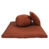 Kapok Zafu, Zabuton and Support Meditation Cushion Set (3pc), Clay