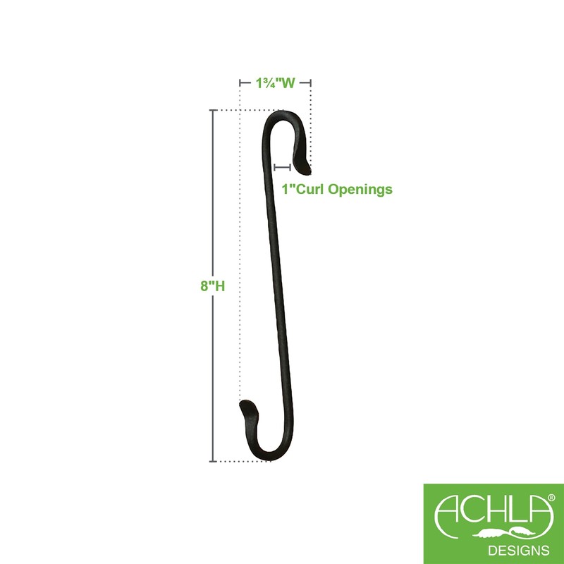 8" S-Hook, Pack of 2