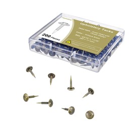 Homdire Upholstery Tacks with Small Head, 5/16 inch Vintage Furniture Tacks Nails for Upholstery, 200pcs Mini Decorative Nails with Threaded Leg, Sofa Tacks for Woods (Antique Brass)