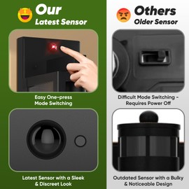 2-Pack Upgraded Motion Sensor Outdoor Wall Lights, 13” Dusk to Dawn Porch Lights Outdoor Wall Sconce Lanterns, 3 Lighting Modes Exterior Lighting Fixtures, Black Outside Lights for House Patio Garage