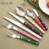 Rivet ABS Faux Wood Handle Silverware Set - 6-Piece Stainless