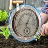 Thermometer Hygrometer with Gold Dial Garden Greenhouse Office Temperature Humidity