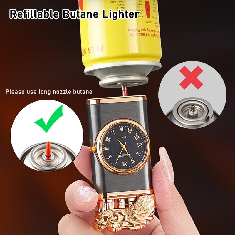 Torch Lighter, Exquisite Relief Dual Flame - Windproof Adjustable Jet