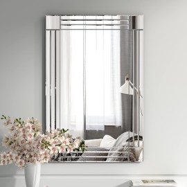 GOAND Decorative Mirror - 35"x24" Gorgeous Silver Mirror for Wall Bedroom, Bathroom, Living Room and Dining Room